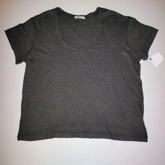 NEW NO TAGS Buck Mason Women’s V-Neck Tee Size Small  Dark Grey  Cropped Fit - Picture 1 of 4